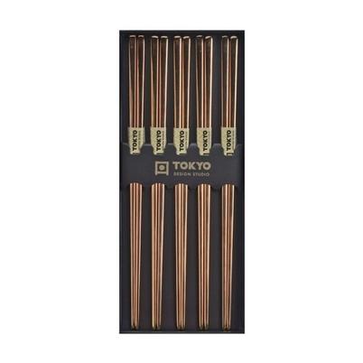 Tokyo Design Studio Rose Gold Stainless Steel Chopstick Giftset 5