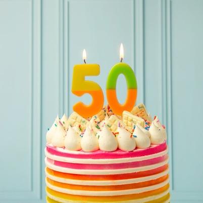 TT Orange & Yellow Number 5 Birthday Candle