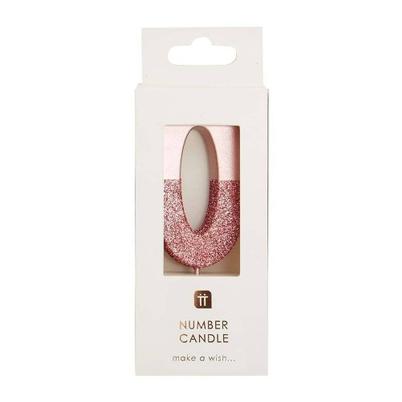 TT We Heart Birthdays Rose Gold Glitter Number Candle