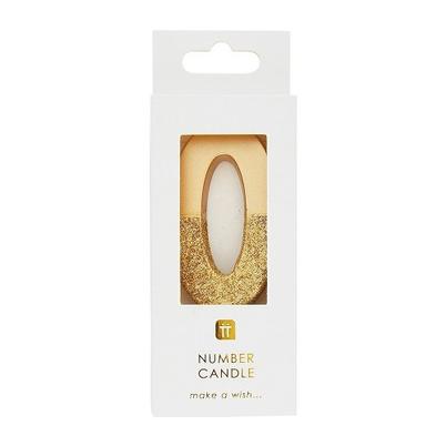 TT We Heart Birthdays Gold Glitter Number Candle