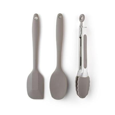 Taylor's Eye Witness Mini Silicone Spoon, Spatula & Tongs Set Grey