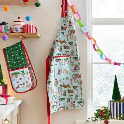Ulster Weavers Christmas Cats Seafoam Cotton Apron 