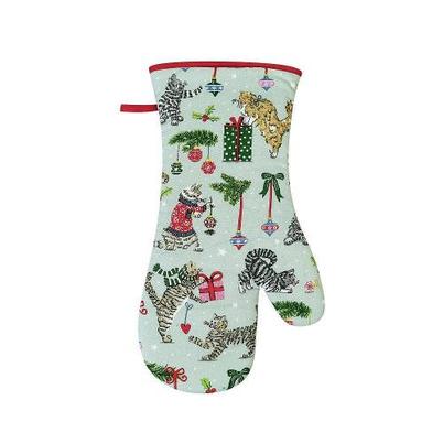 Ulster Weavers Christmas Cats Seafoam Oven Gauntlet