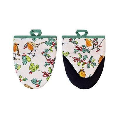 Ulster Weavers Christmas Robins Green Microwave Mitts