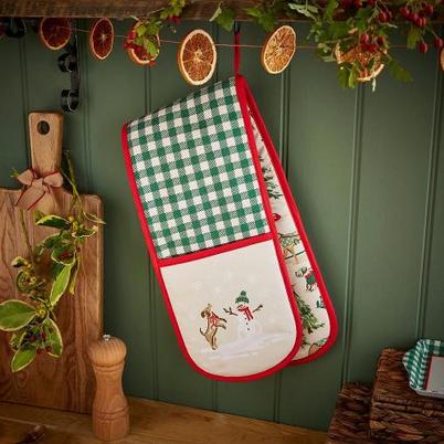 Ulster Weavers Winter Walkies Beige Double Oven Glove
