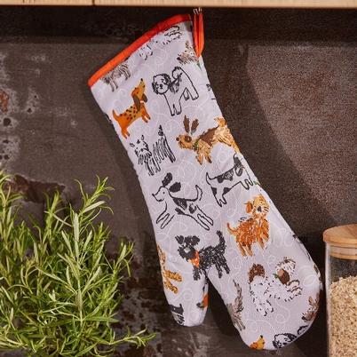 Ulster Weavers Dog Days Grey Gauntlet Oven Glove