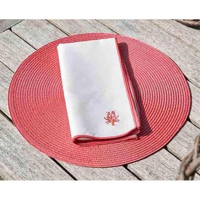 Walton & Co Circular Ribbed Placemat Tomato