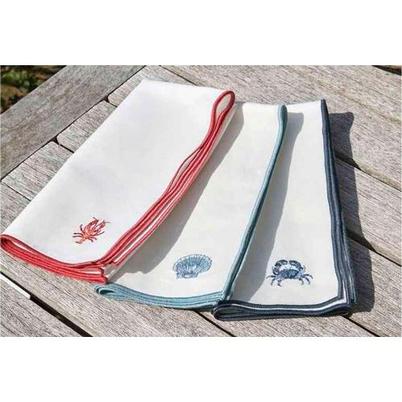 Walton & Co Embroidered Napkin Crab Set of 2