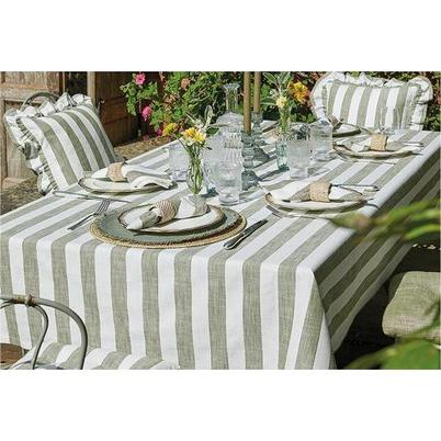 Walton & Co Wide Stride Olive Tablecloth 150x240cm