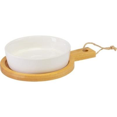 Westmark Ceramic Bowl & Bamboo Tray
