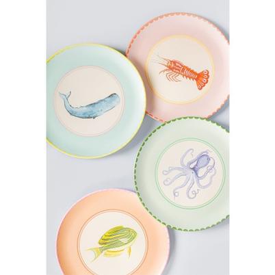 Yvonne Ellen Melamine Dinner Plates Set of 4