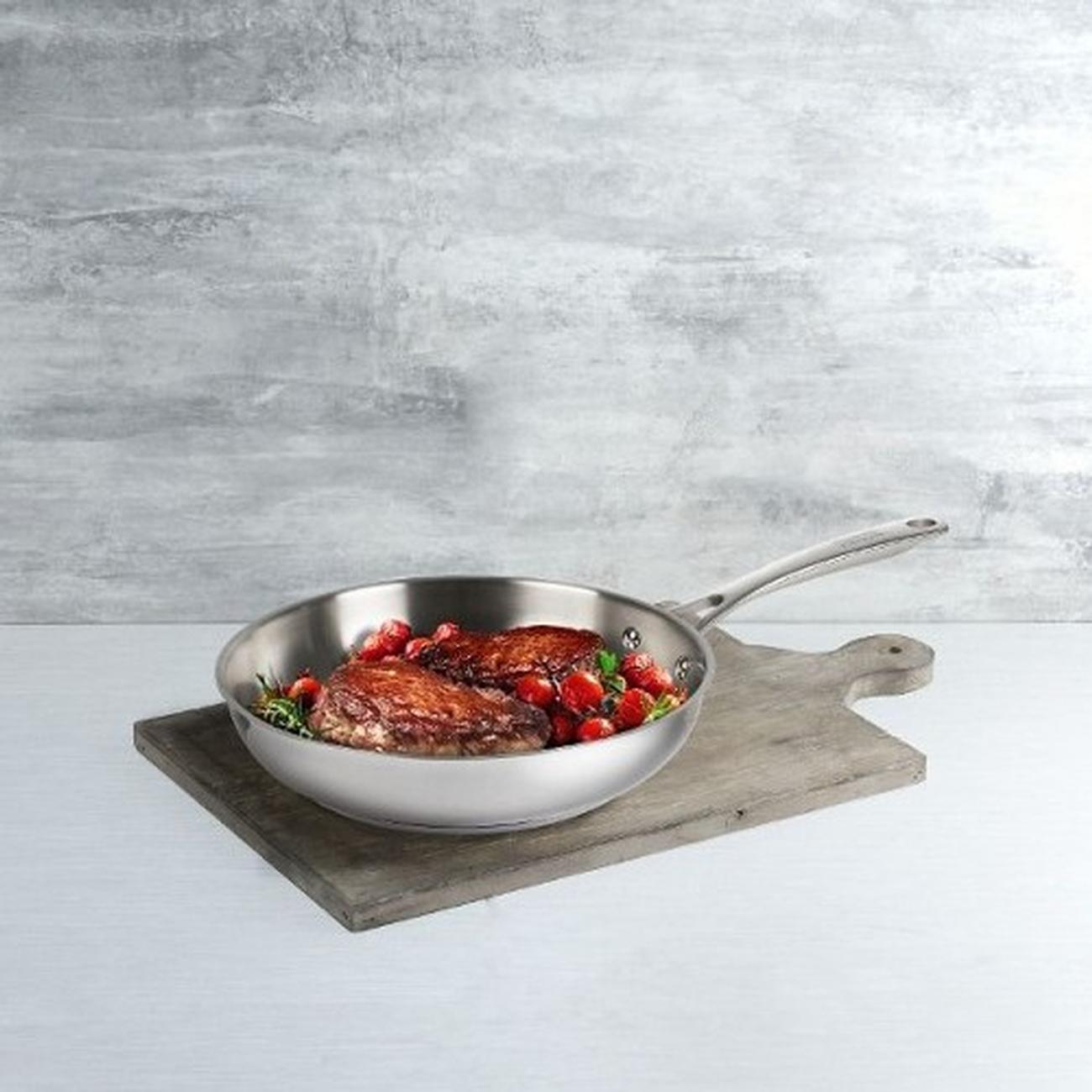 kuhn-rikon-allround-frying-pan-24cm-stainless-steel - Kuhn Rikon Allround Stainless Steel Frying Pan 24cm