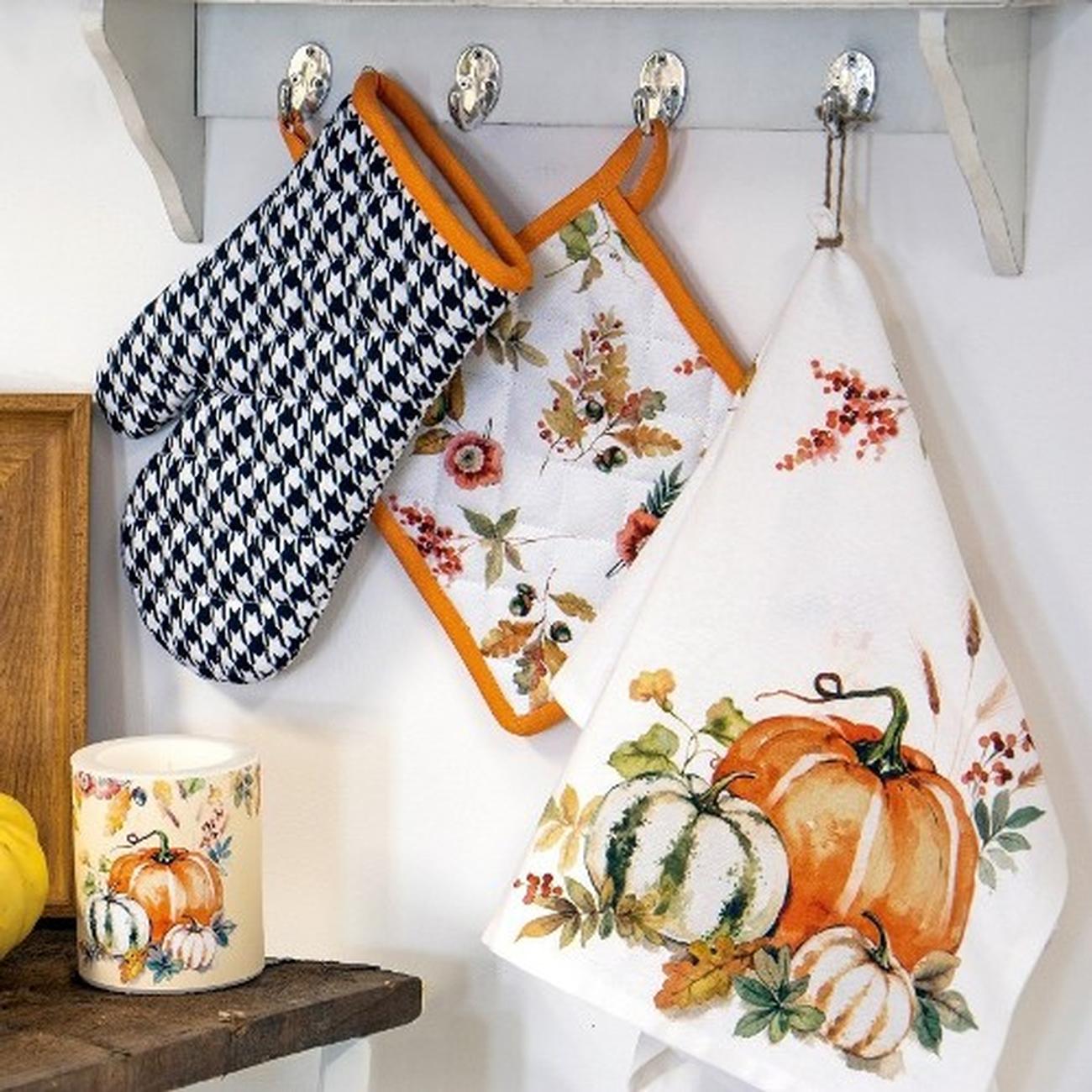 ihr-pumpkin-love-cream-oven-glove-pot-holder-set - IHR Pumpkin Love Oven Glove & Pot Holder