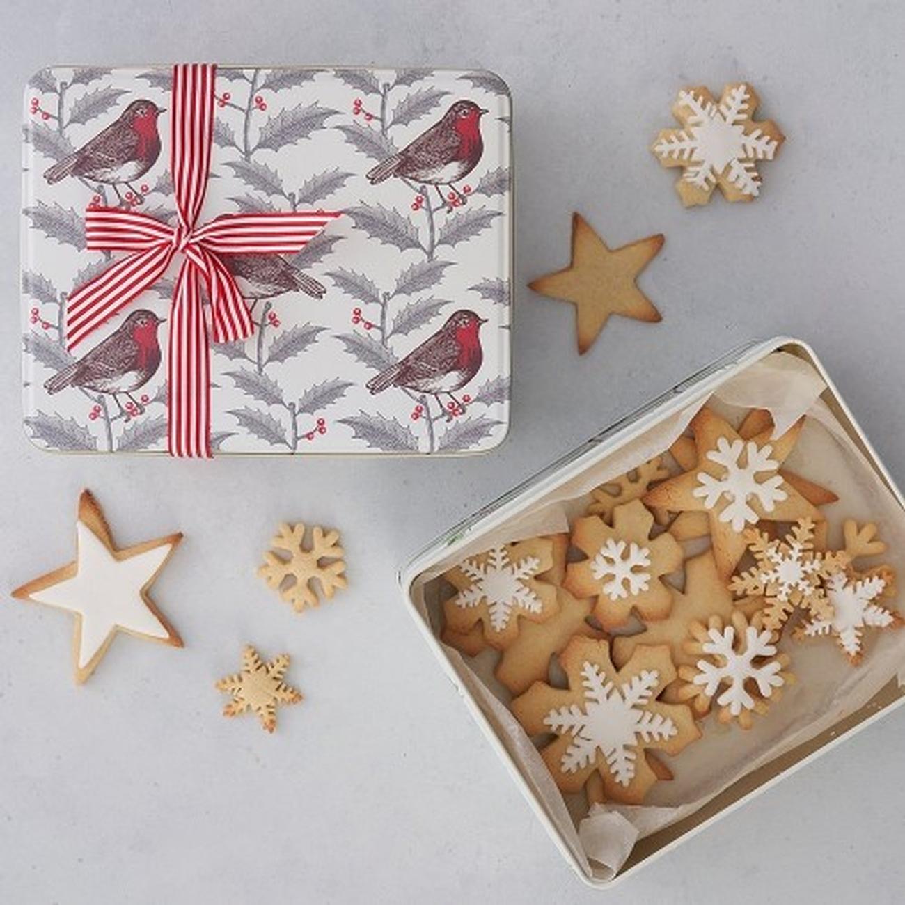 thornback-and-peel-rectangular-storage-tin-robin-and-holly - Thornback & Peel Robin & Holly Rectangular Tin