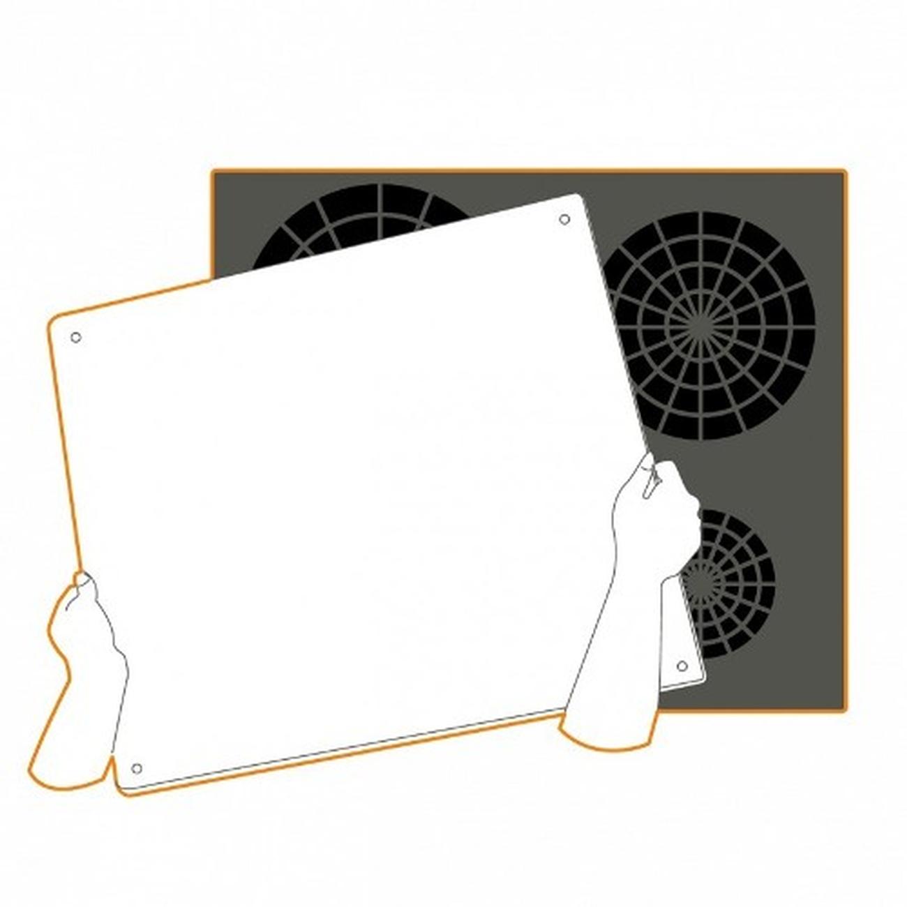 pebbly-tempered-glass-protective-worktop-for-hobs-57x50cm-black - Pebbly Tempered Glass Stovetop Protector Full Size Black