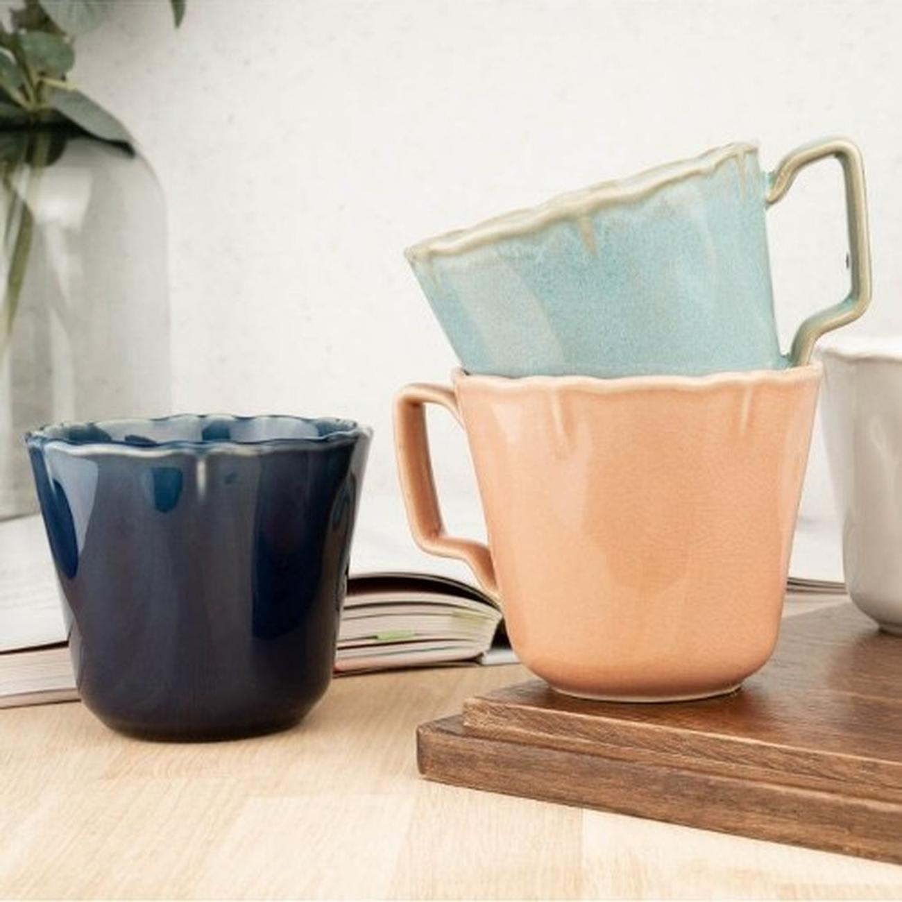 siip-navy-reactive-glaze-scalloped-edge-mug - Siip Reactive Glaze Scalloped Edge Mug Navy