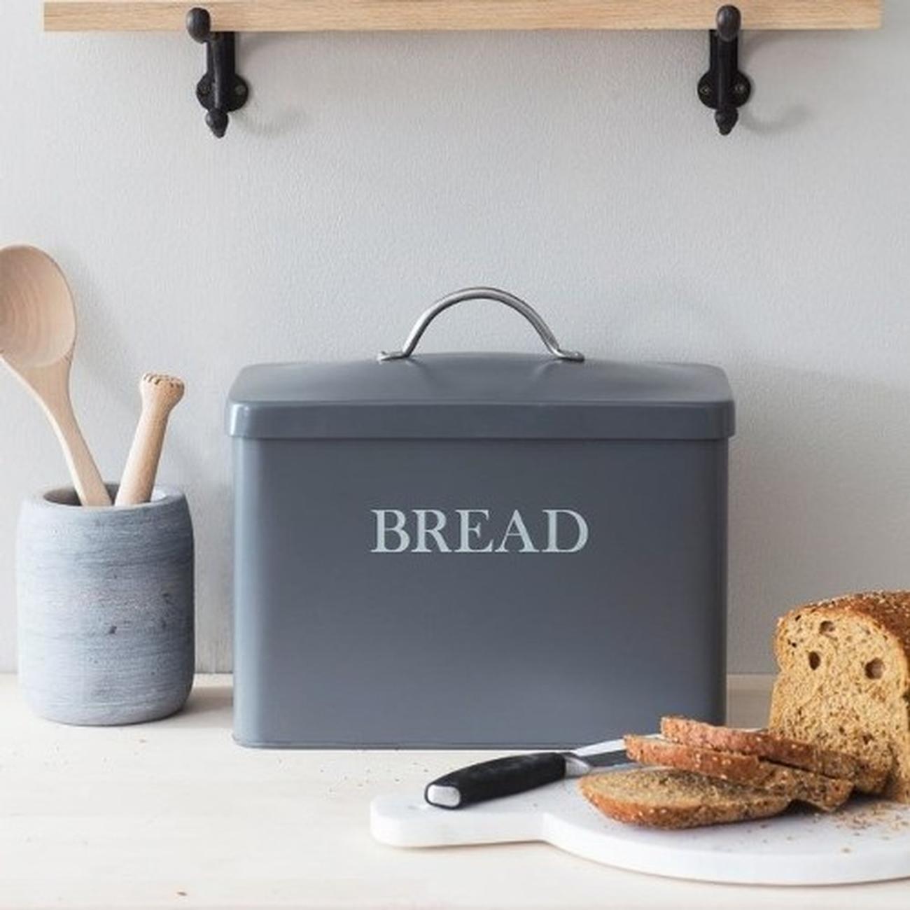 garden-trading-bread-bin-rectangular-steel-charcoal - Garden Trading Rectangular Bread Bin Charcoal