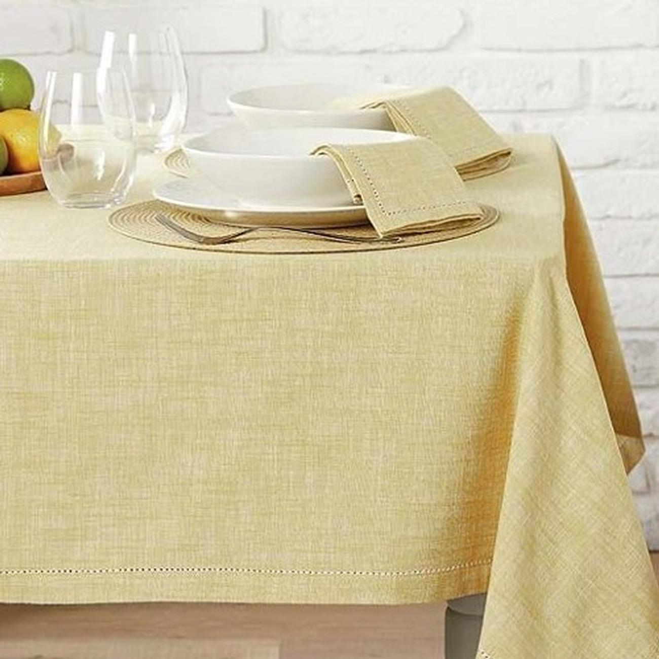 walton-saffron-chambray-tablecloth-130x180cm - Walton & Co Chambray Tablecloth Saffron 130x180cm