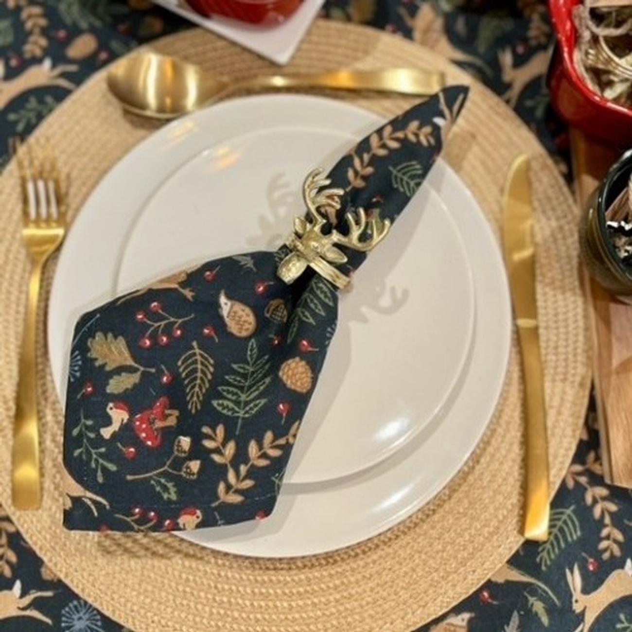walton-stag-head-napkin-ring-gold - Stag Napkin Ring Rustic Gold