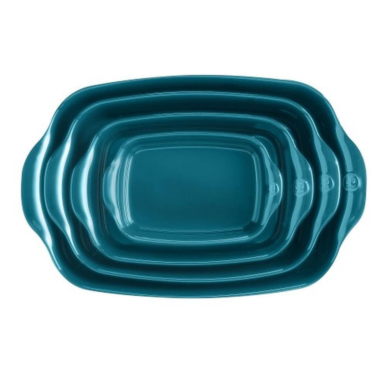 emile-henry-rectangular-oven-dish-large-blue-calan - Emile Henry Mediterranean Blue Rectangular Oven Dish