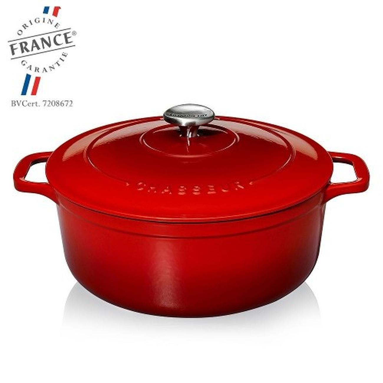 chasseur-round-casserole-24cm-ruby-red-black - Chasseur Round Casserole-Ruby & Black