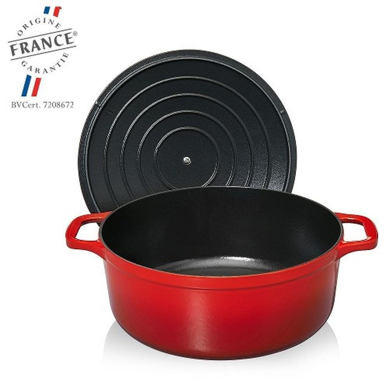 chasseur-round-casserole-26cm-ruby-black - Chasseur Round Casserole 26cm-Ruby & Black