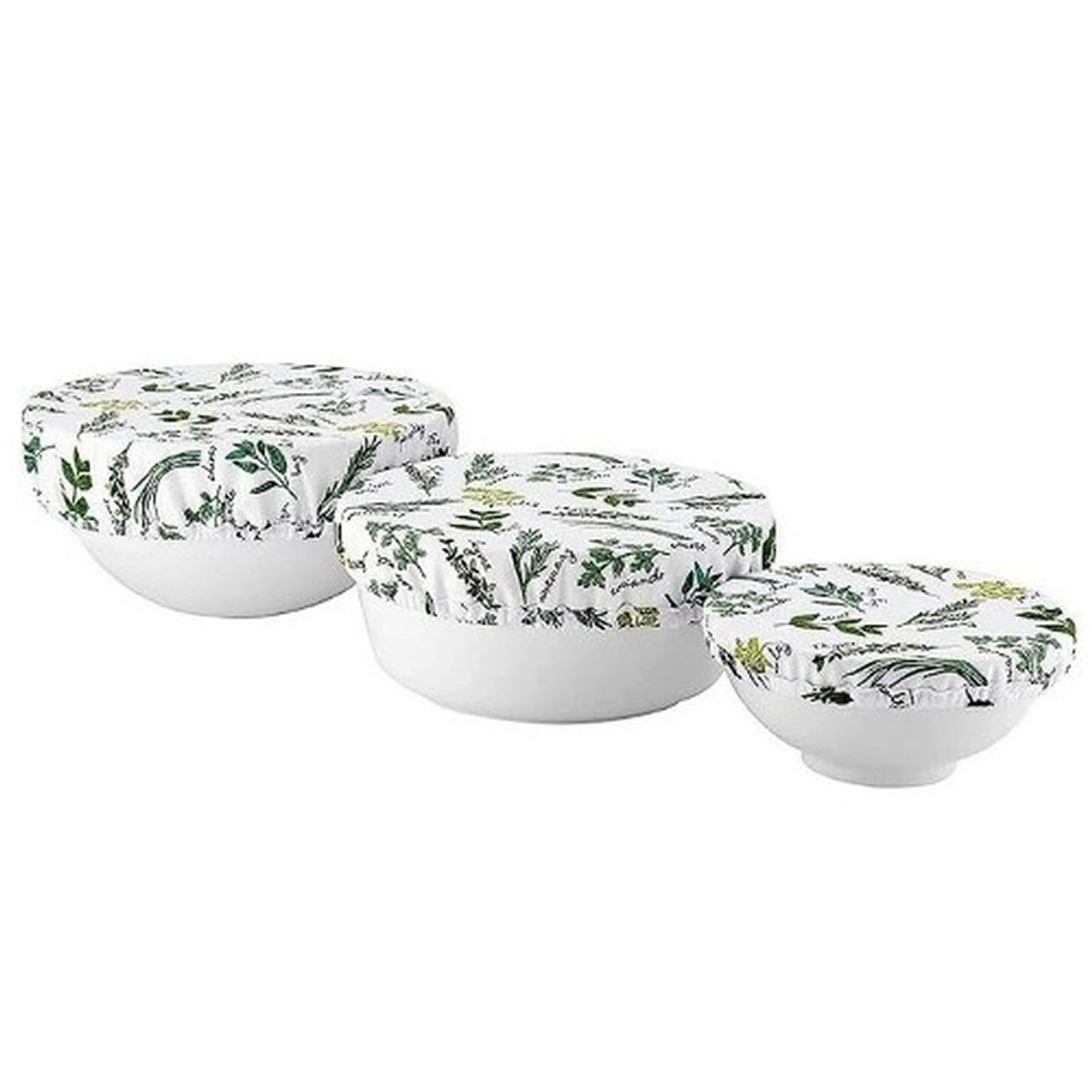 ladelle-cotton-reusable-stretch-bowl-covers-setof3-herbology - Ladelle Cotton Reusable Stretch Bowl Covers Set of 3 Herbology