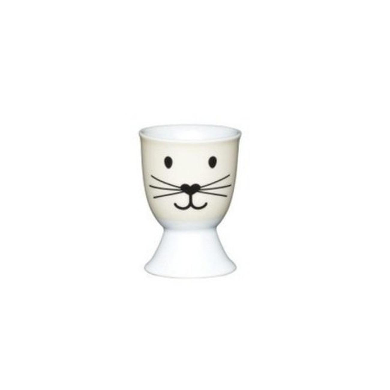 kitchencraft-porcelain-catface-egg-cup - KitchenCraft Porcelain Cat Face Egg Cup