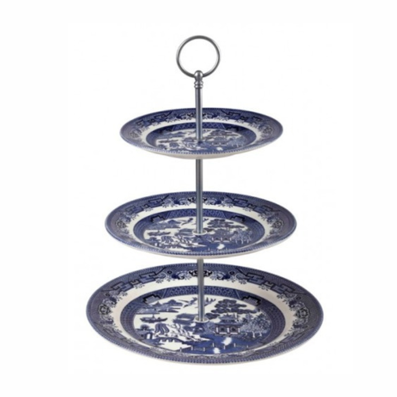 blue-willow-3-tier-cake-stand - Blue Willow 3 Tier Cake Stand