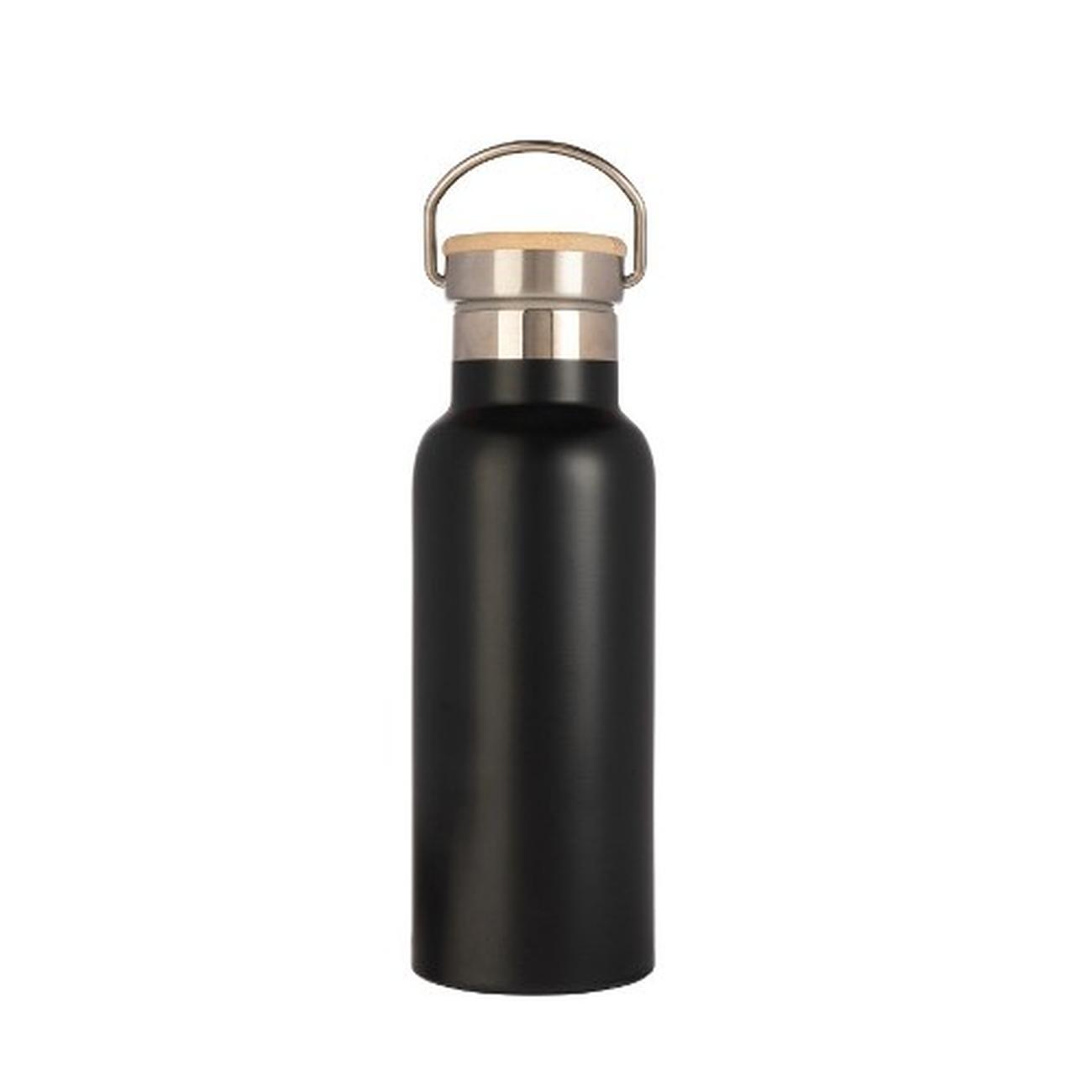 again-dw-bottle-bamboo-midnight - &Again Double Walled 500ml Bottle Bamboo Midnight