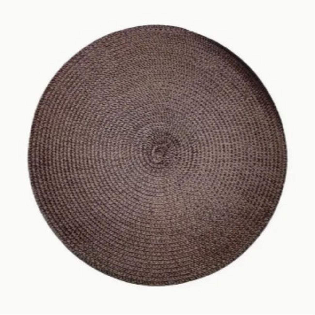 walton-ribbed-round-placemat-truffle - Walton & Co Circular Ribbed Placemat Truffle