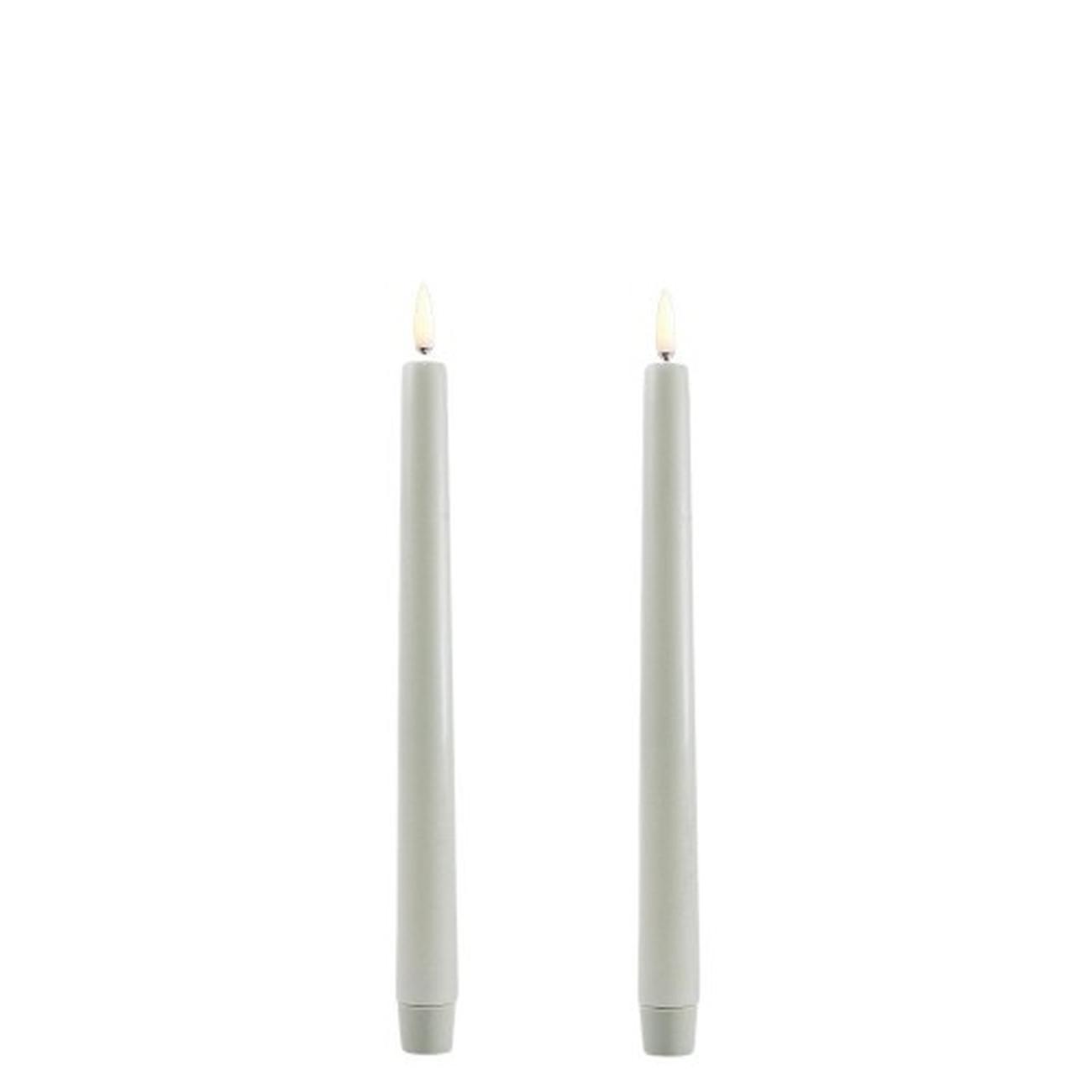 uyuni-led-taper-candle-dusty-green-smooth - Uyuni Lighting Taper Candle Dusty Green Smooth Set of 2