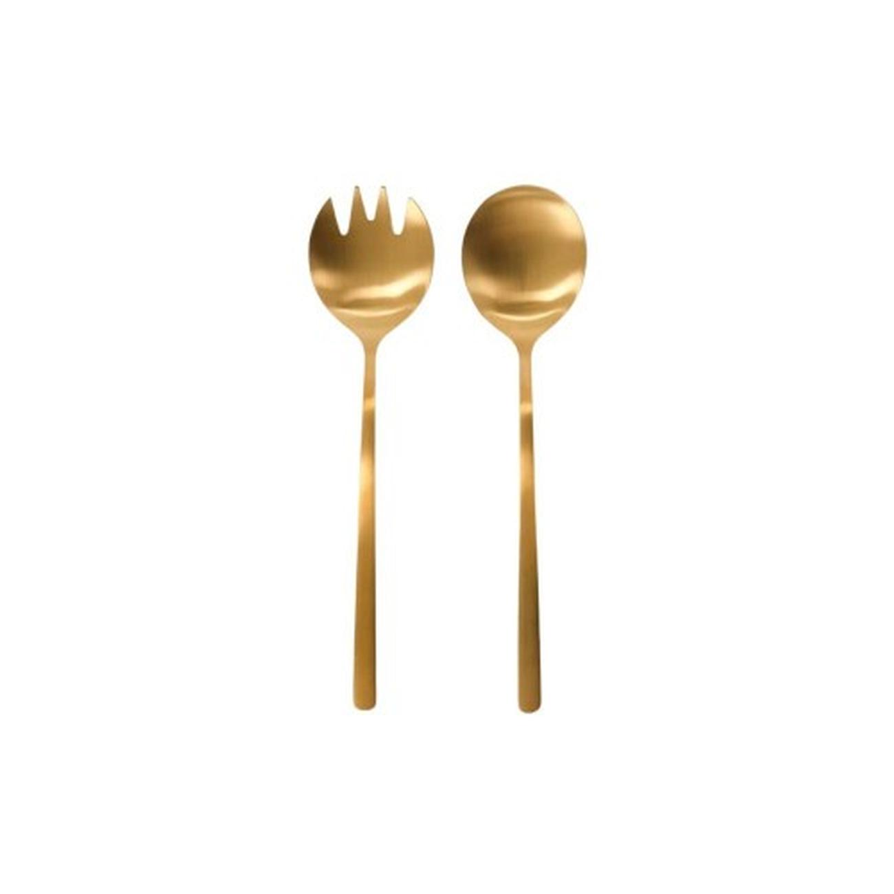 house-doc-salad-servers-golden - House Doctor Golden Salad Servers 