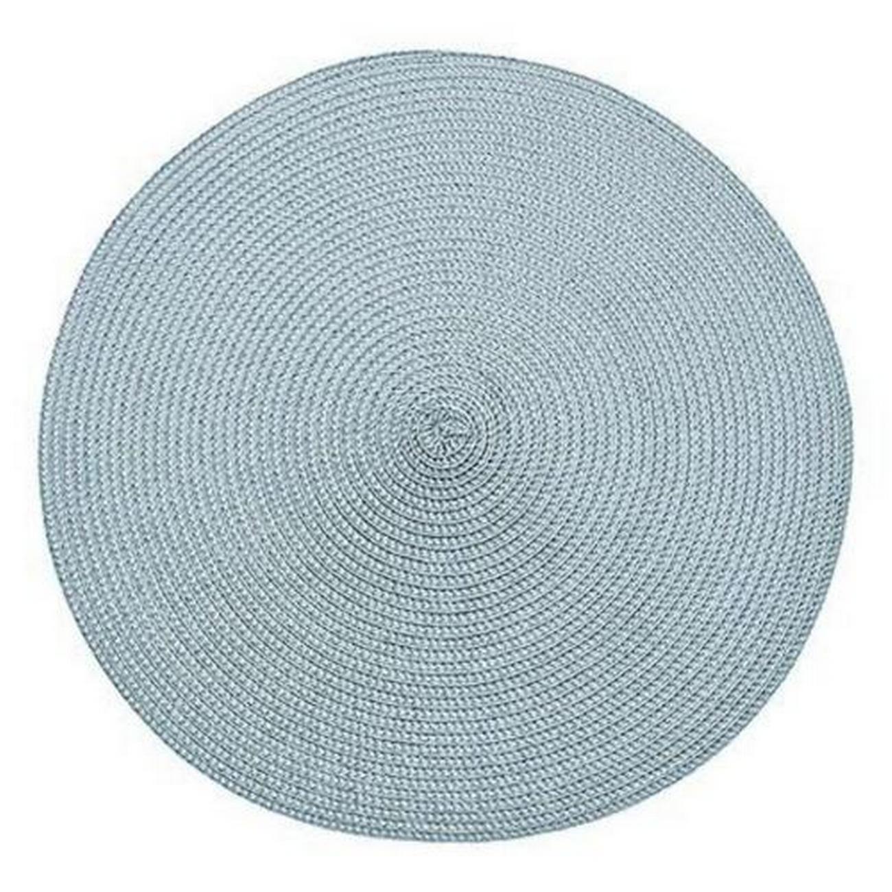 walton-co-circular-ribbed-placemat-cornflower-blue-35cm - Walton & Co Circular Ribbed Placemat Corn Blue