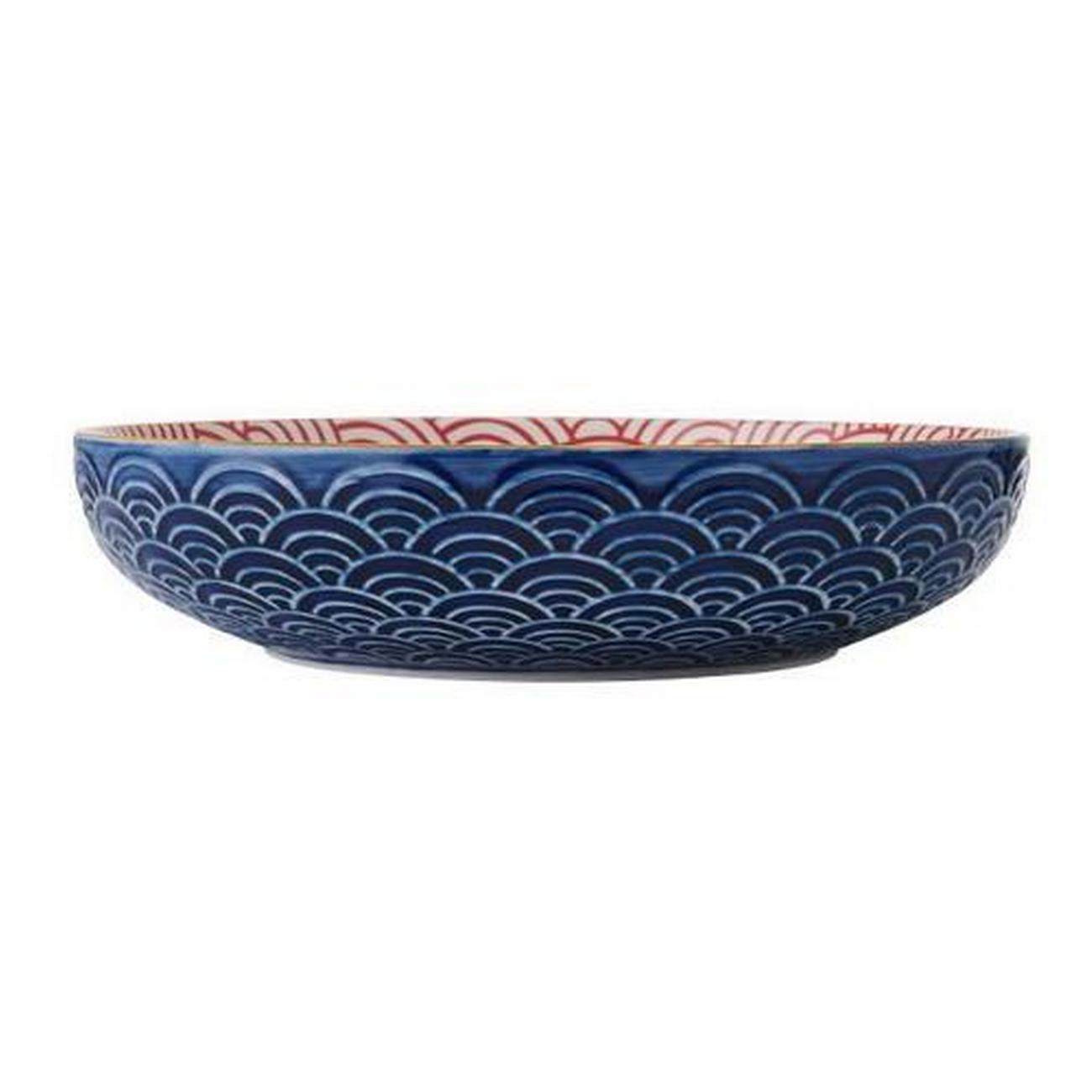mikasa-blue-arc-bowl-21cm - Mikasa Blue Arched Pattern Stoneware Bowl
