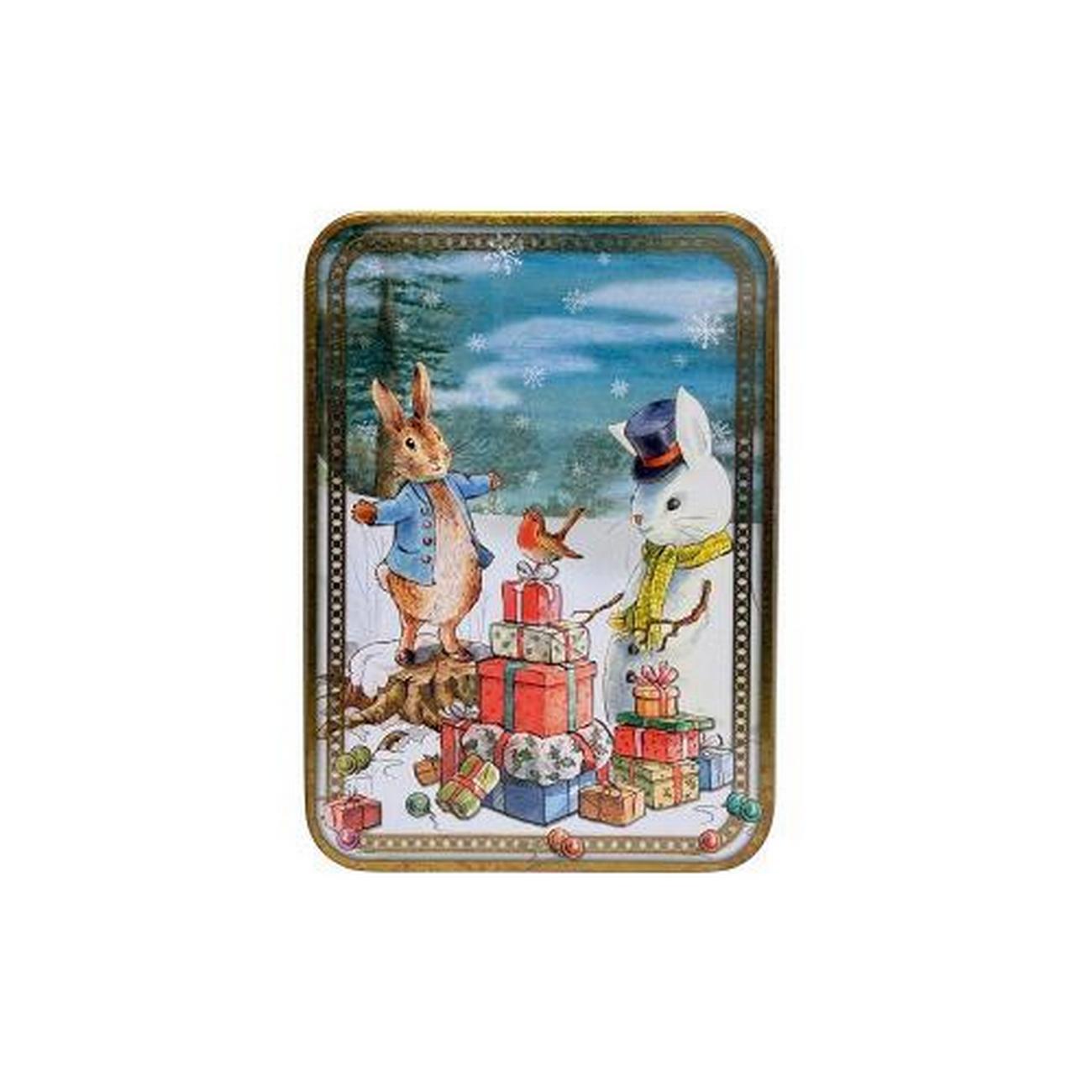 peter-rabbit-christmas-small-rectangular-tin - Peter Rabbit Christmas Rectangular Tin Small