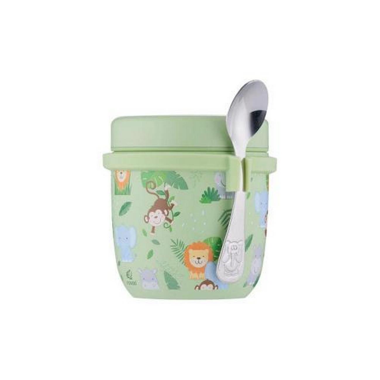 viners-jungle-food-flask-with-spoon-300ml - Viners Jungle Food Flask With Spoon 300ml 