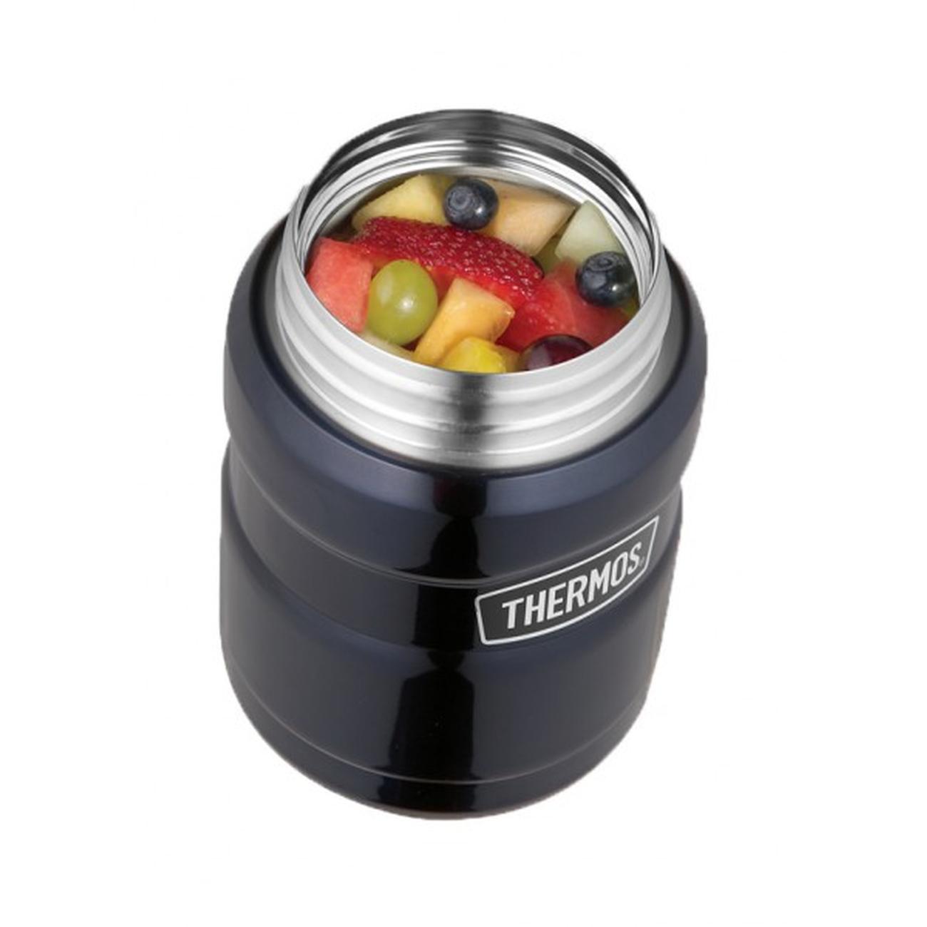 THERMOS Stainless King Vacuum-Insulated Food Jar with Spoon, 16 Ounce,  Matte Gre