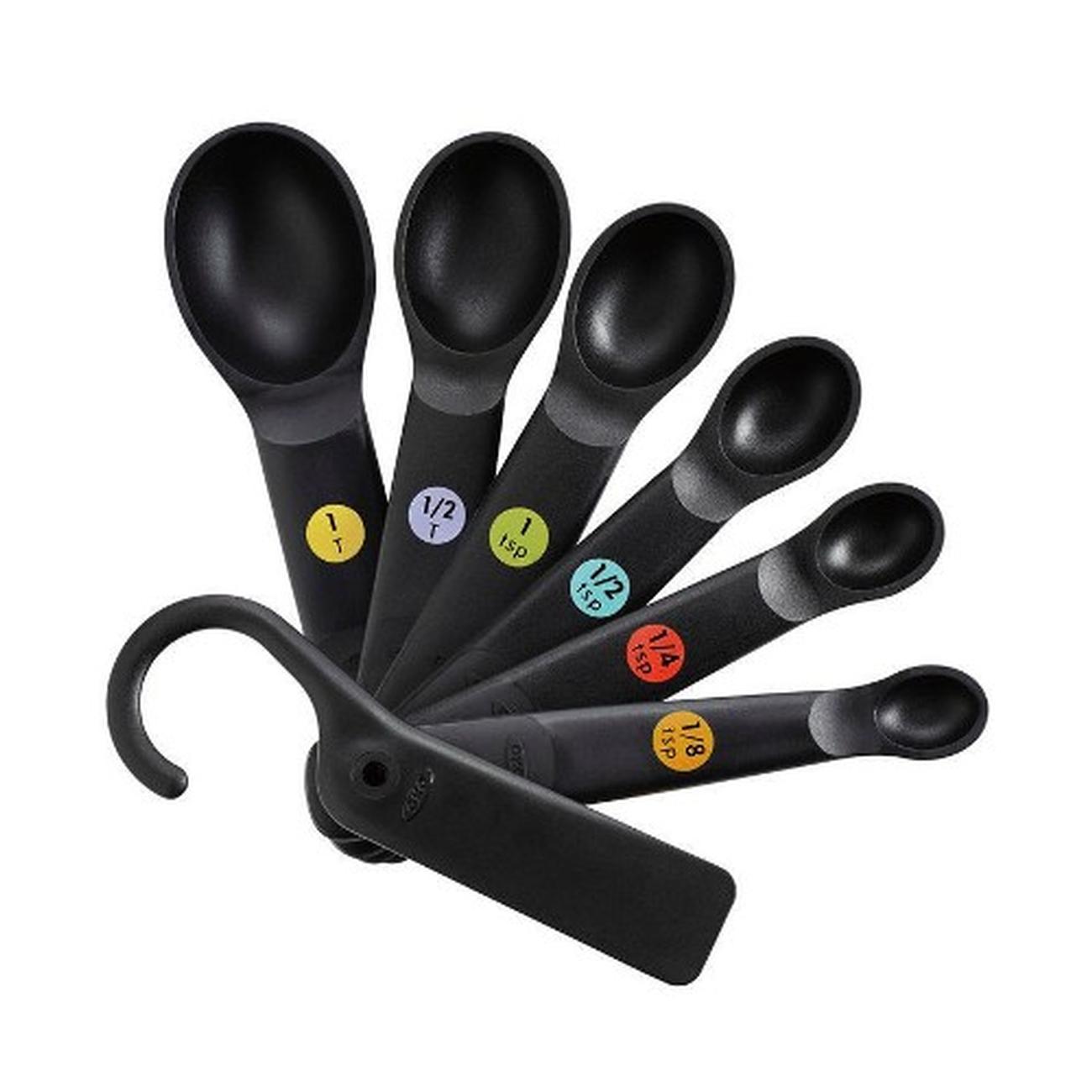 oxo-7-piece-plastic-measuring-spoons-set-black - OXO Good Grips 7pc Measuring Spoons Set Black
