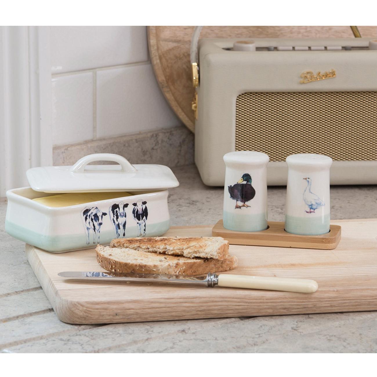 Apple Farm Cows Butter Dish