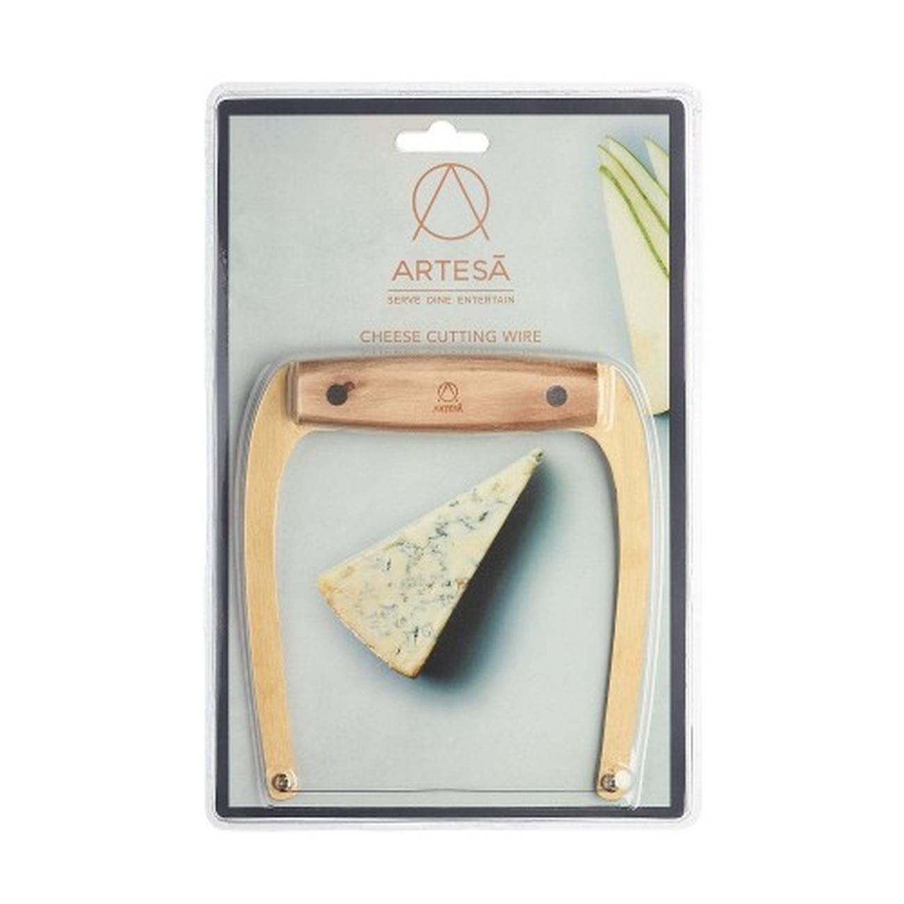 artesa-brass-coloured-cheese-cutting-wire - Artesa Acacia Handle Cheese Cutting Wire