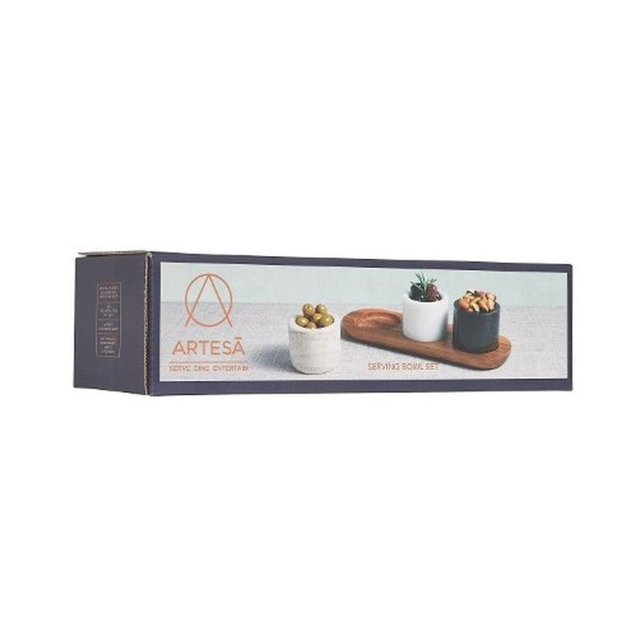 artesa-marble-3-piece-serving-set - Artesa Marble Serving Bowls Set 3pc