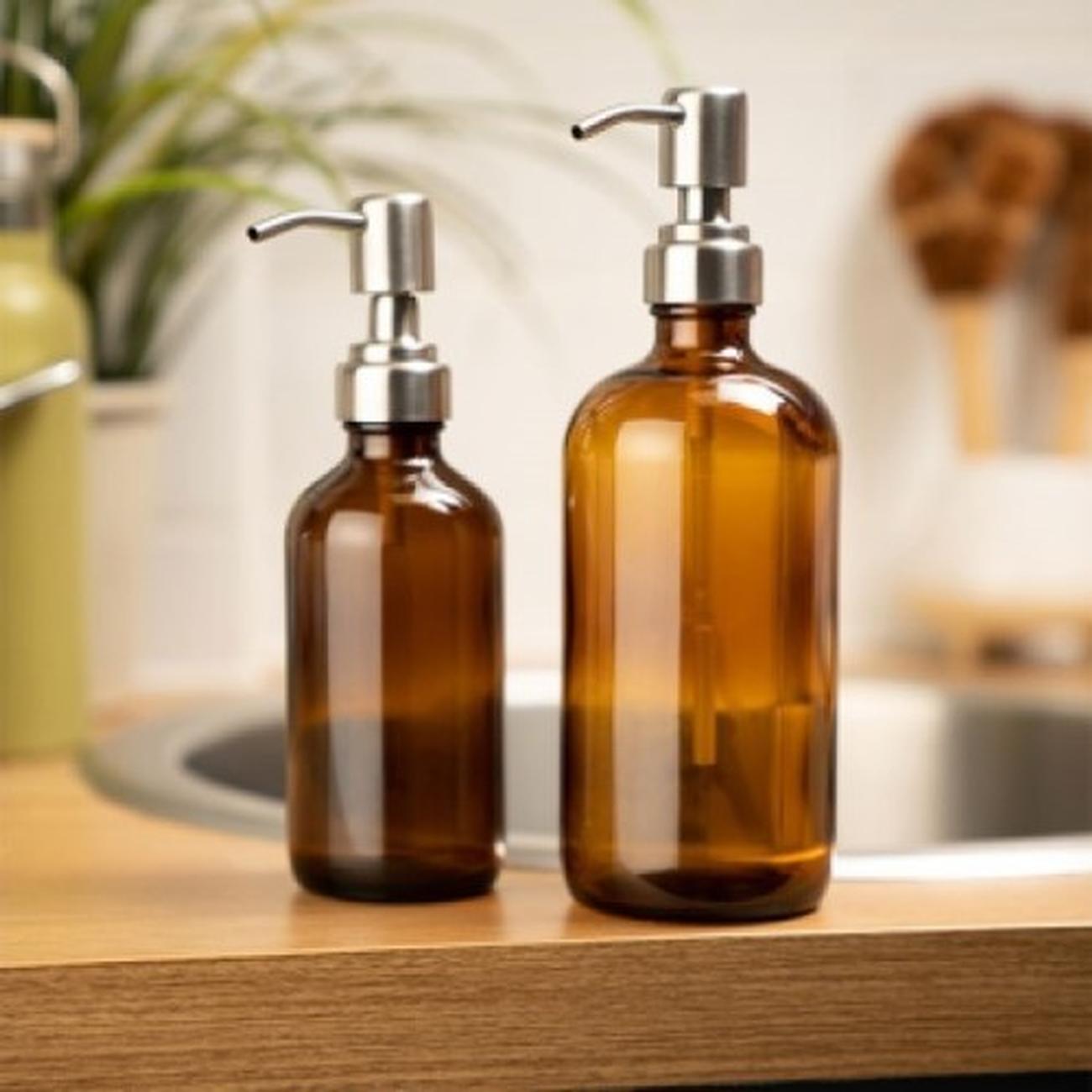 again-amber-glass-pump-bottle-250ml - &Again Amber Glass Pump Bottle 250ml