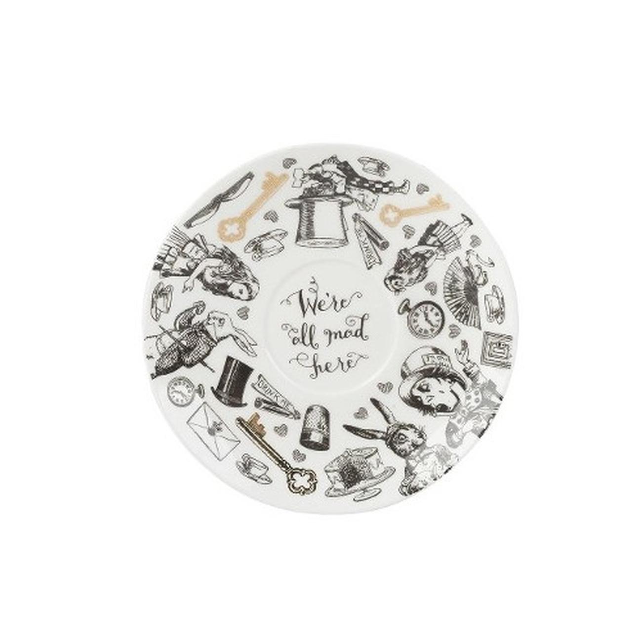 Victoria & Albert Alice in Wonderland Cup and Saucer, White