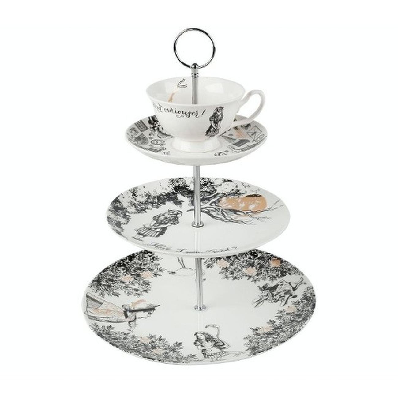 V&A-Alice-in-wonderland-3-tier-cake-stand - Alice In Wonderland 3-tier Cake Stand