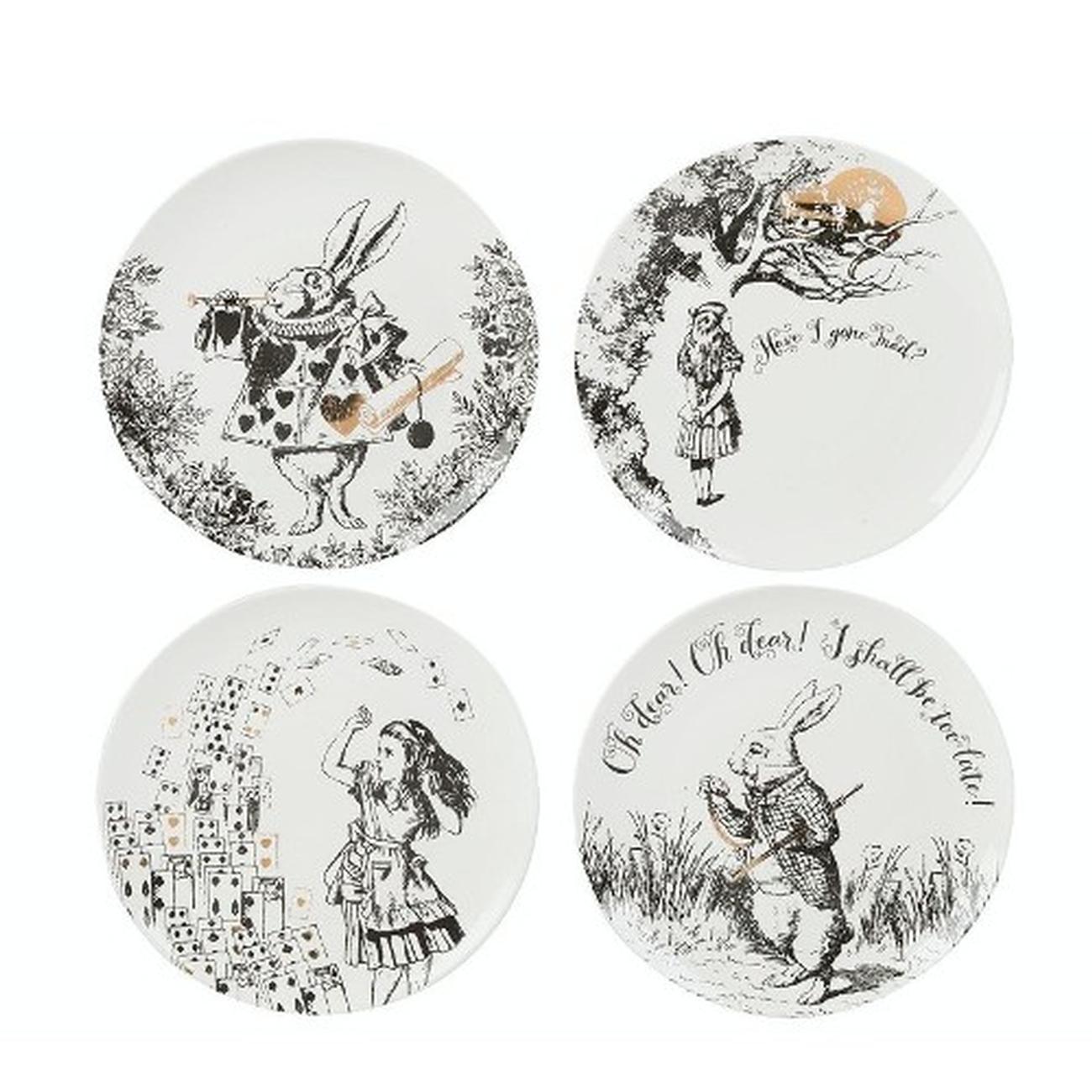 V&A-Alice-in-wonderland-set-of-4-side-plates - Alice In Wonderland Set of 4 Side Plates