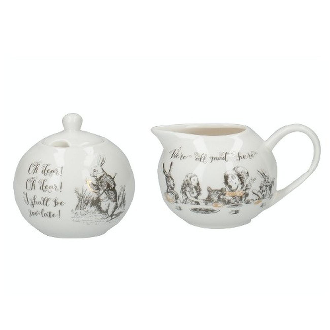 V&A-Alice-in-wonderland-sugar-bowl-and-milk-jug-set - Alice In Wonderland Sugar Bowl & Creamer Set