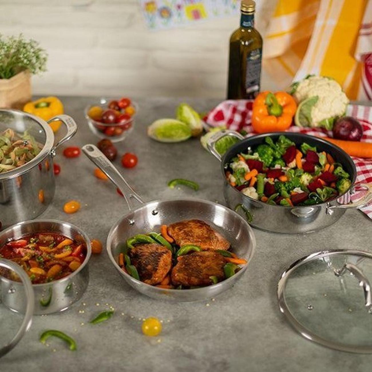kuhn-rikon-allround-frying-pan-28cm-stainless-steel - Kuhn Rikon Allround Stainless Steel Frying Pan 28cm