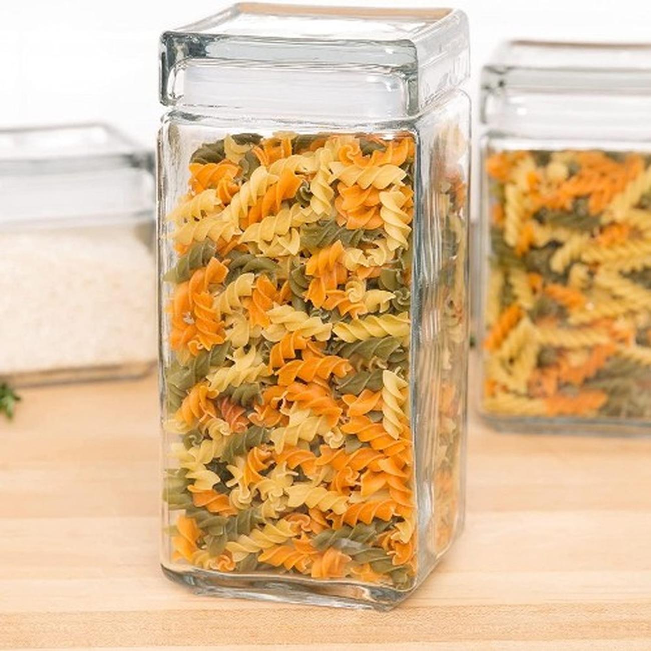 EAS564 - Anchor Hocking Stackable Square Glass Jar 2L
