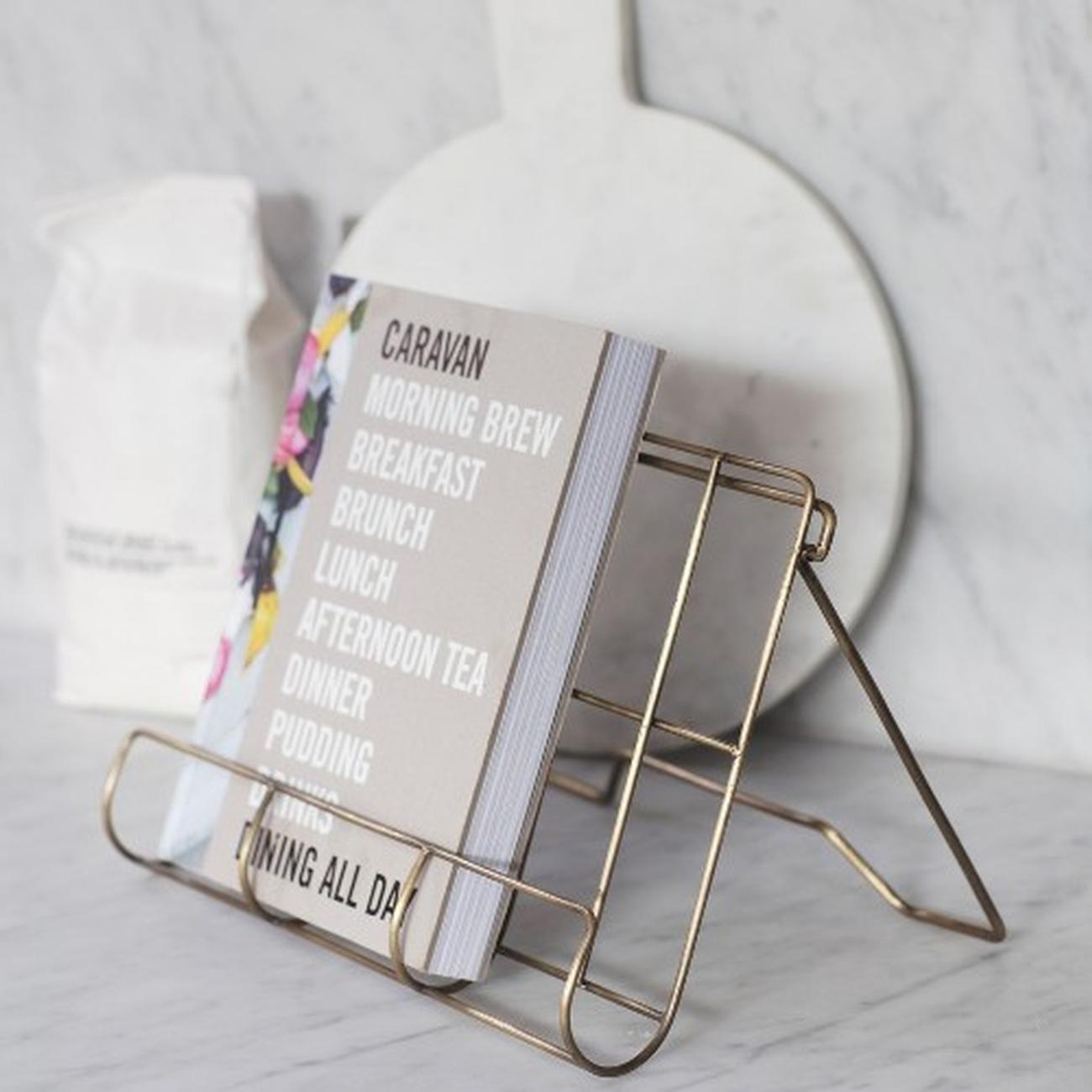 Brompton-brass-antique-cook-book-stand - Brompton Antique Brass Cookbook Stand